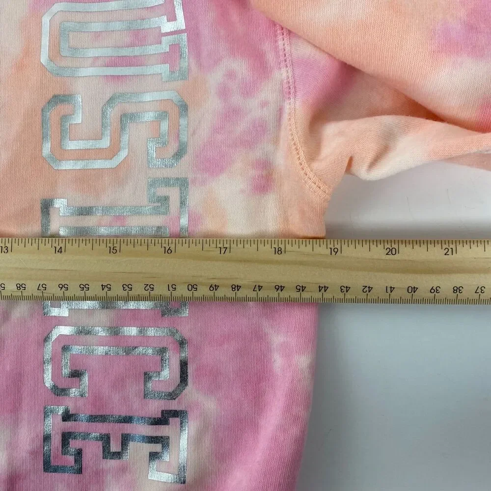 Justice‎ Active Cropped Sweatshirt Size 12 Pullover Tie Dye Girls Youth Pink
